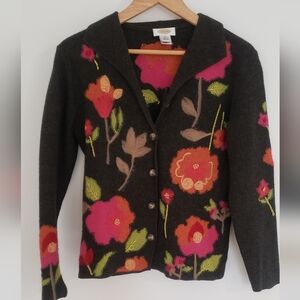 Vintage Talbots Floral Cardigan Size Womens S